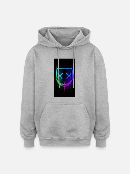 rainbow purge maske - Oversized Unisex Hoodie - Grau meliert
