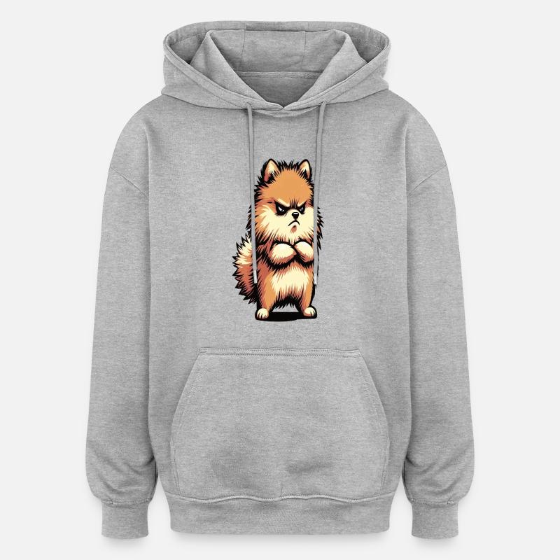 Zwergspitz Zwergspitze Zwerspitzhalter Spitz - Oversized Unisex Hoodie - Grau meliert