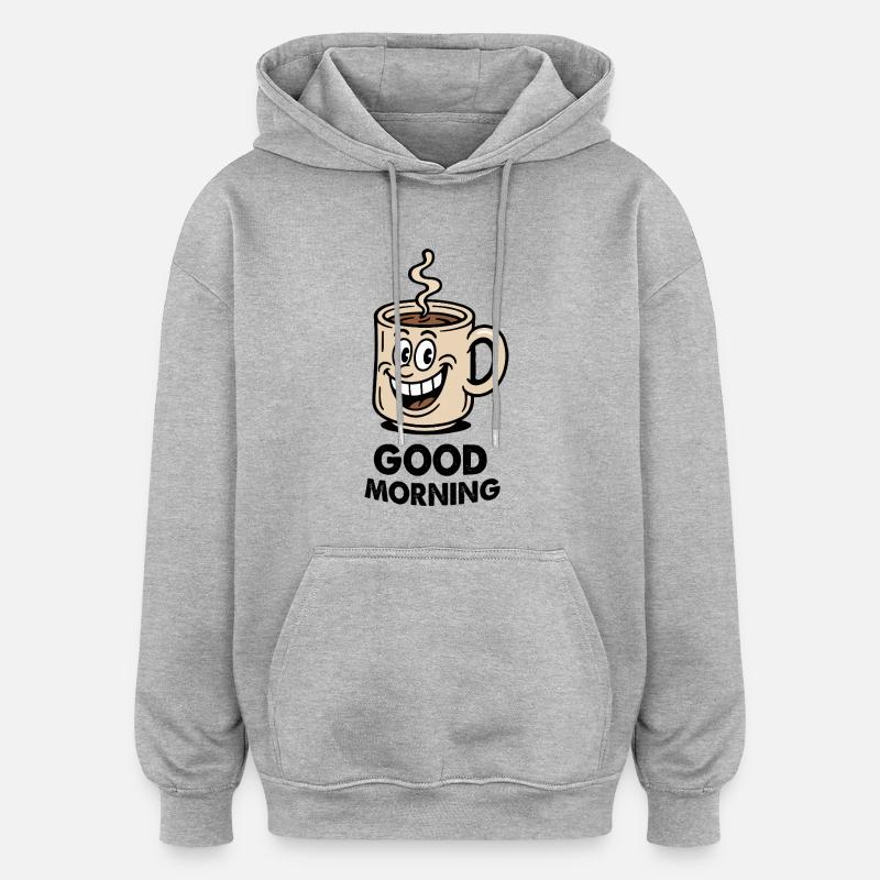 Coffee Cup Comic - Oversized Unisex Hoodie - heather grey
