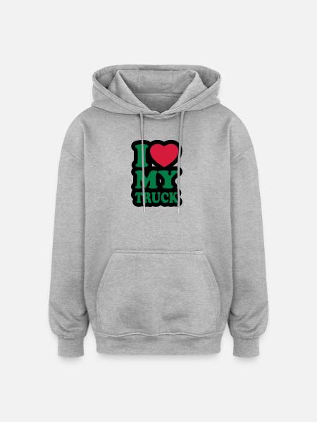I love my truck - Oversized Unisex Hoodie - heather grey