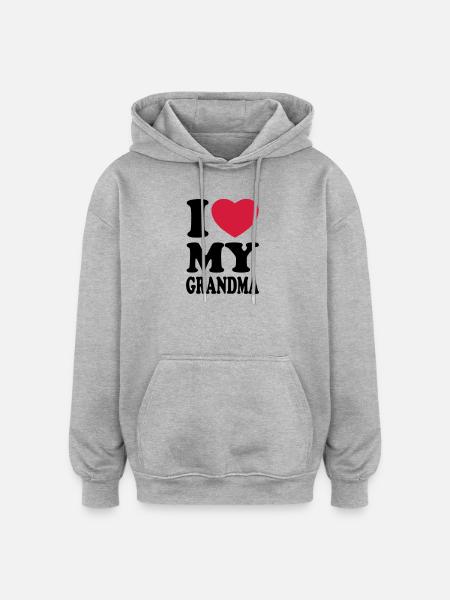 I love my grandma - Oversized Unisex Hoodie - heather grey