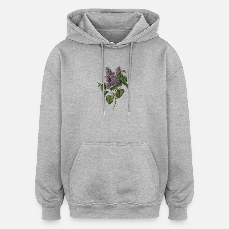 Lilas - lilas - Sweat à capuche oversize unisexe - gris chiné