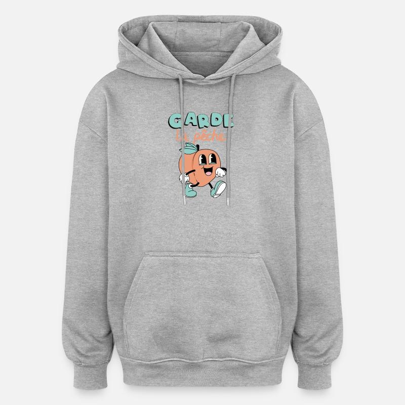 Garde la pêche ! - Sweat à capuche oversize unisexe - gris chiné