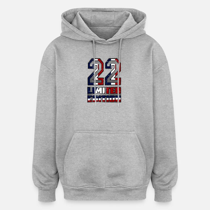 France Édition Limitée 22 - Sweat à capuche oversize unisexe - gris chiné