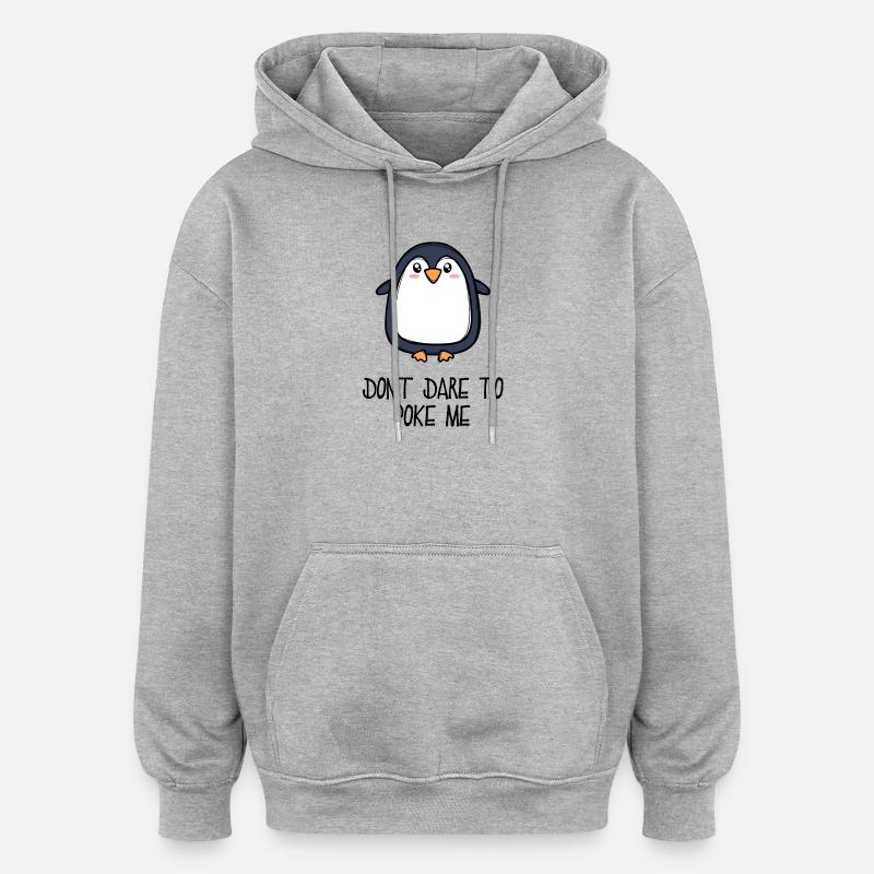Cool Animal Bird Statement Pingvin Sydpolen - Oversized luvtröja unisex - gråmelerad