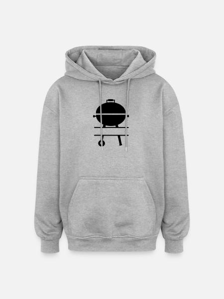 Grill BBQ Monogramm - Oversized Unisex Hoodie - Grau meliert