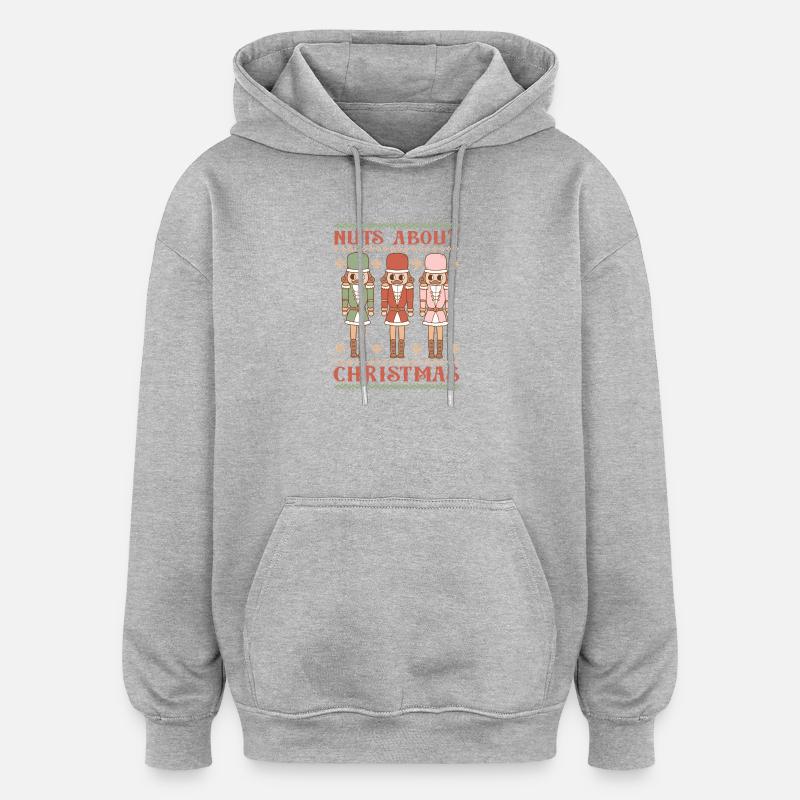 Pull de Noël moche - Sweat à capuche oversize unisexe - gris chiné
