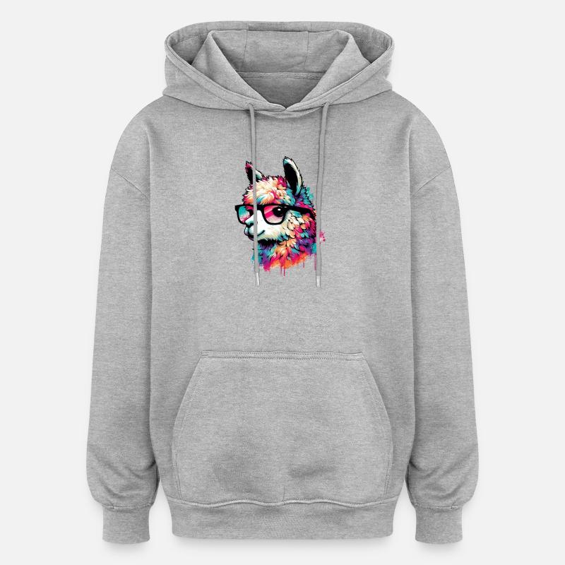 Alpaca - Oversized Unisex Hoodie - heather grey