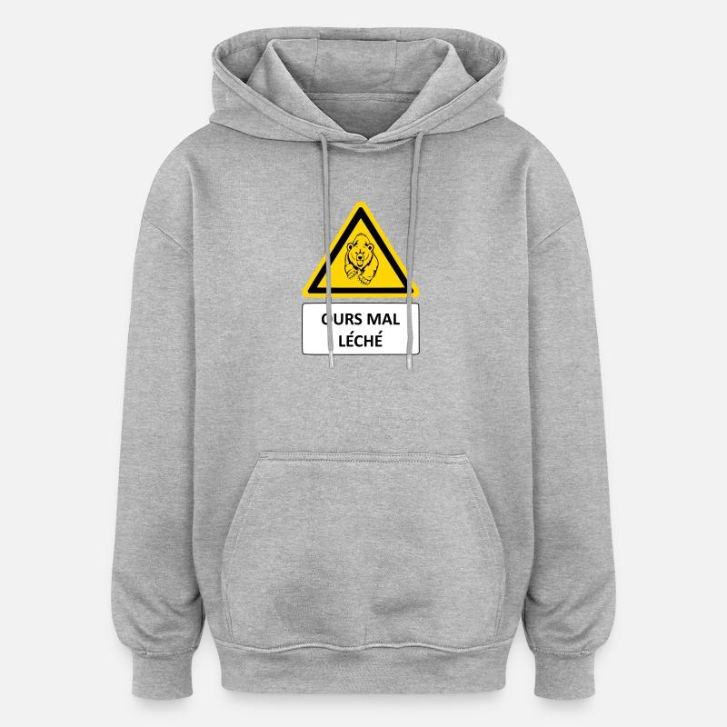 Orso malamente leccato - Felpa con cappuccio unisex oversize - grigio melange