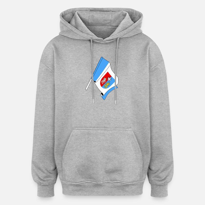 Drapeau : Subcarpathia Poland - Sweat à capuche oversize unisexe - gris chiné