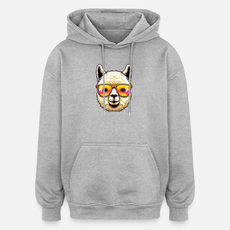 Alpaka - Oversized Unisex Hoodie - Grau meliert