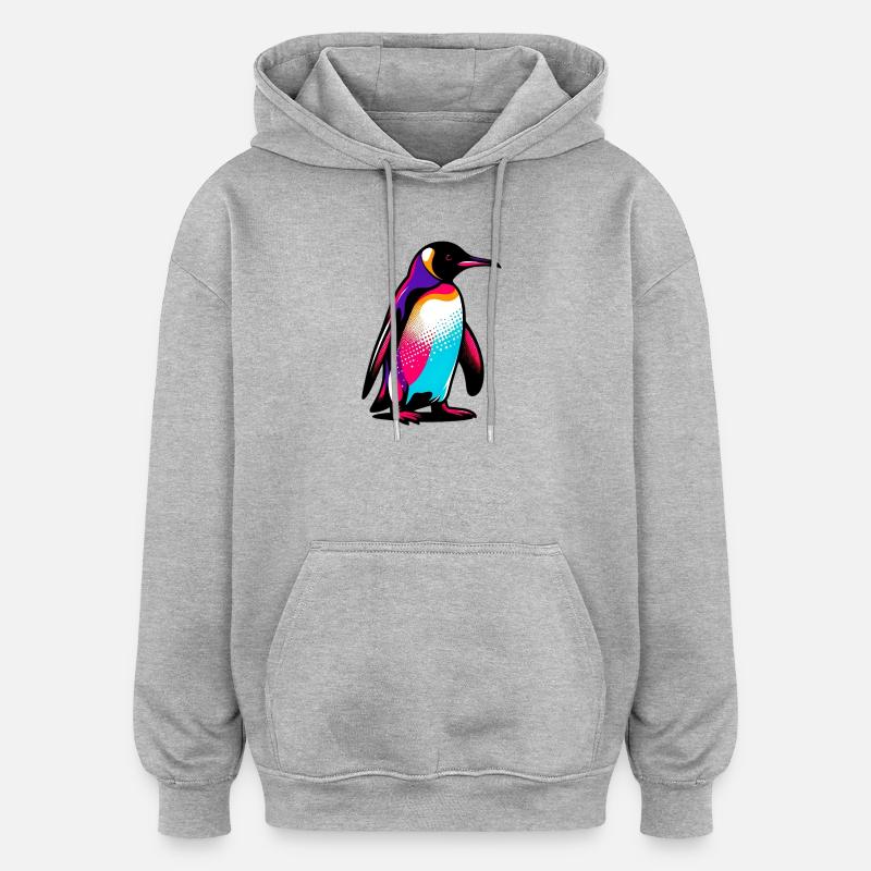 Penguin - Oversized Unisex Hoodie - heather grey