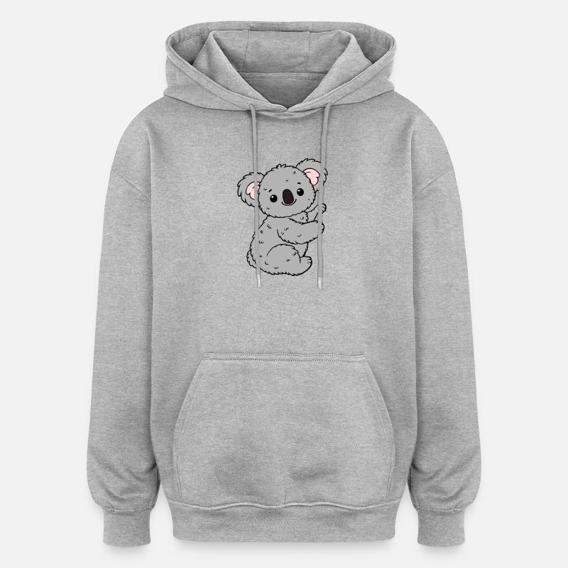 Koala Koala Ours - Sweat à capuche oversize unisexe - gris chiné