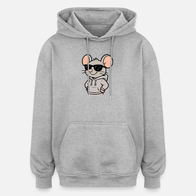 Lunettes de soleil souris cool - Sweat à capuche oversize unisexe - gris chiné