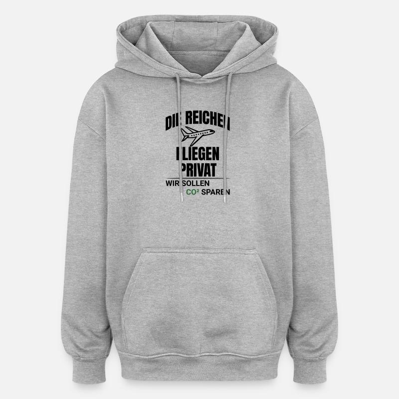 Abstract CO2 Climate Protection Design - Oversized Unisex Hoodie - heather grey