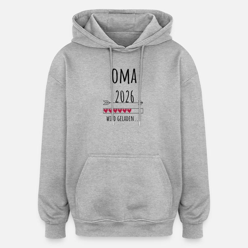 Futur grand-mère 2026 Cadeau Grossesse - Sweat à capuche oversize unisexe - gris chiné