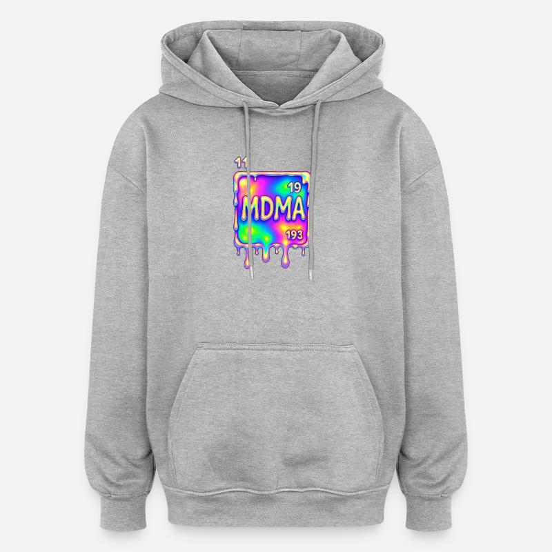 Conception de la MDMA - Sweat à capuche oversize unisexe - gris chiné
