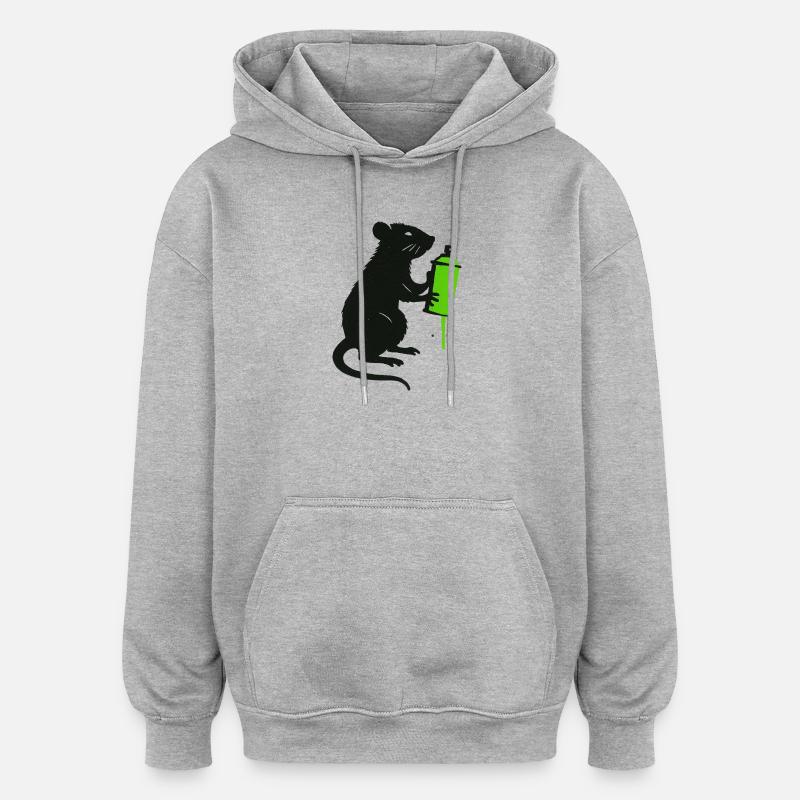 Illustration scientifique de rat avec seringue - Sweat à capuche oversize unisexe - gris chiné