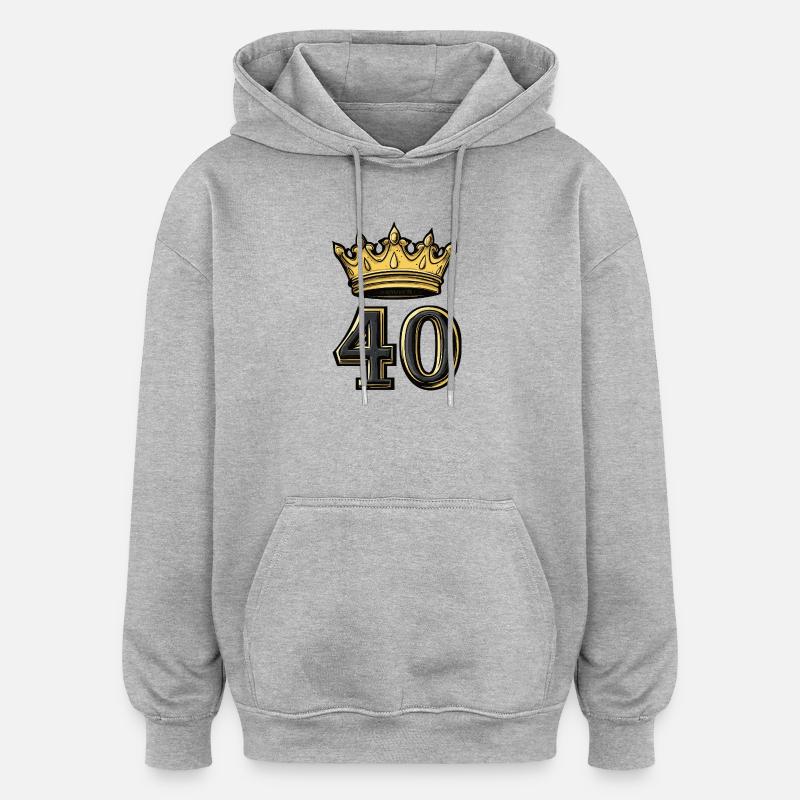 Couronne à 40 chiffres - Sweat à capuche oversize unisexe - gris chiné