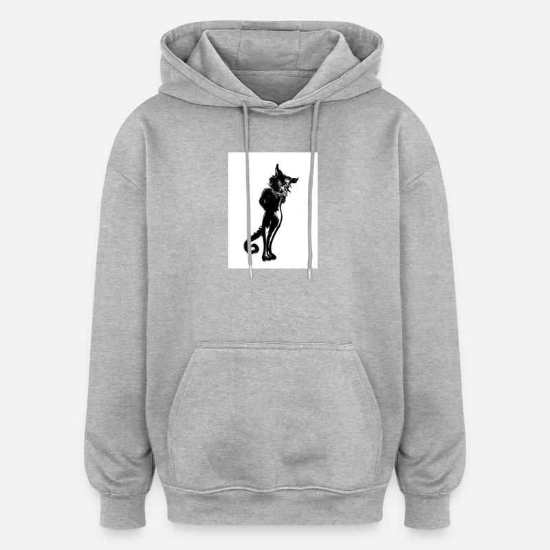 Debout les chats! - Sweat à capuche oversize unisexe - gris chiné