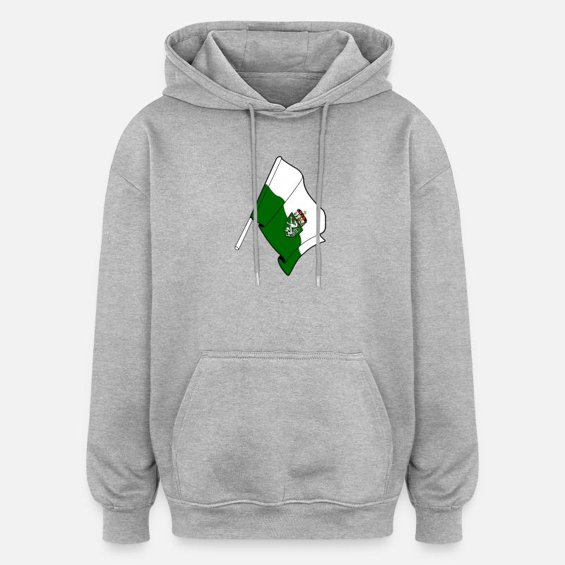 Drapeau de Styrie - Sweat à capuche oversize unisexe - gris chiné