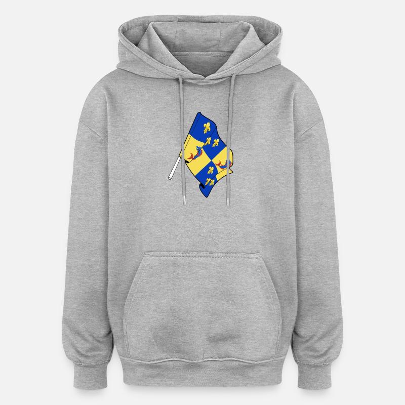 Drapeau du Dauphiné - Sweat à capuche oversize unisexe - gris chiné