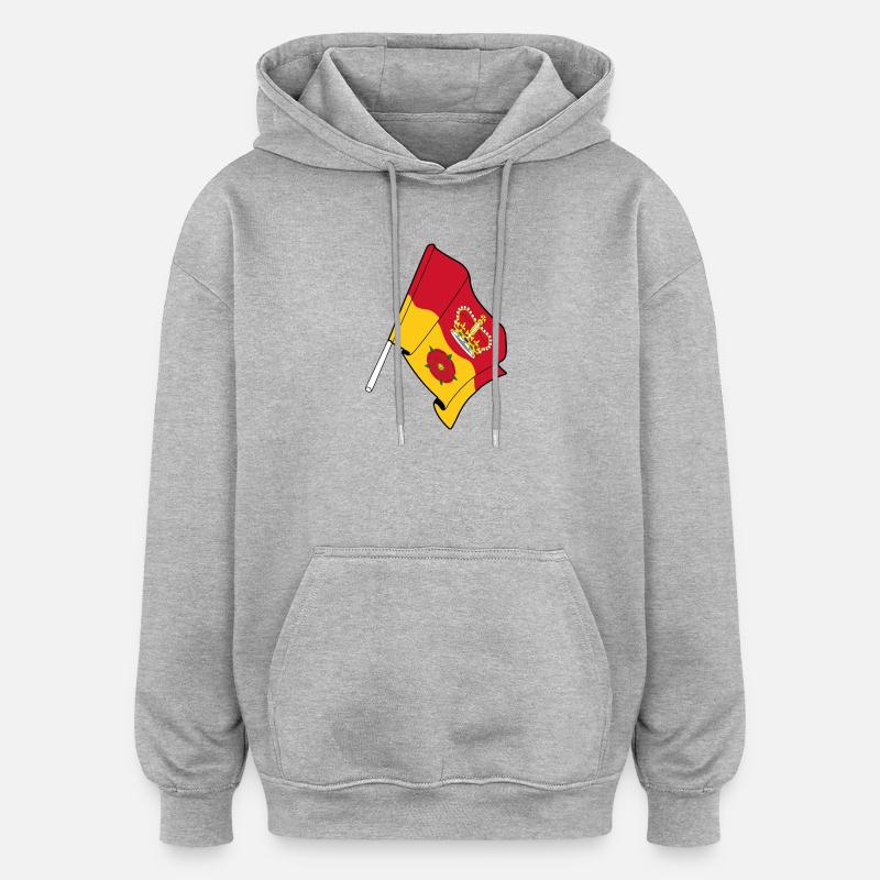 Drapeau du Hampshire - Sweat à capuche oversize unisexe - gris chiné