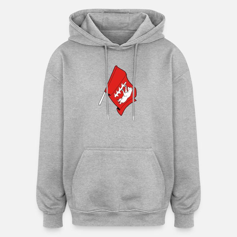 Drapeau du Warwickshire - Sweat à capuche oversize unisexe - gris chiné