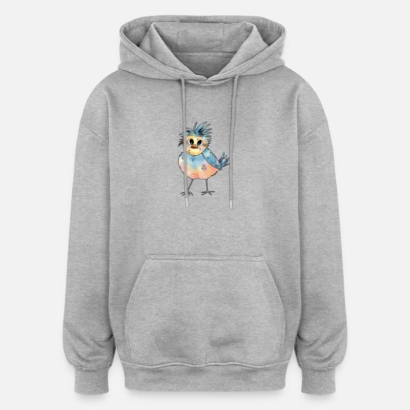 Bunter_Vogel - Sweat à capuche oversize unisexe - gris chiné