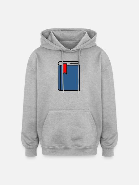 Thick Book Bible Hardcover Journal - Oversized Unisex Hoodie - heather grey