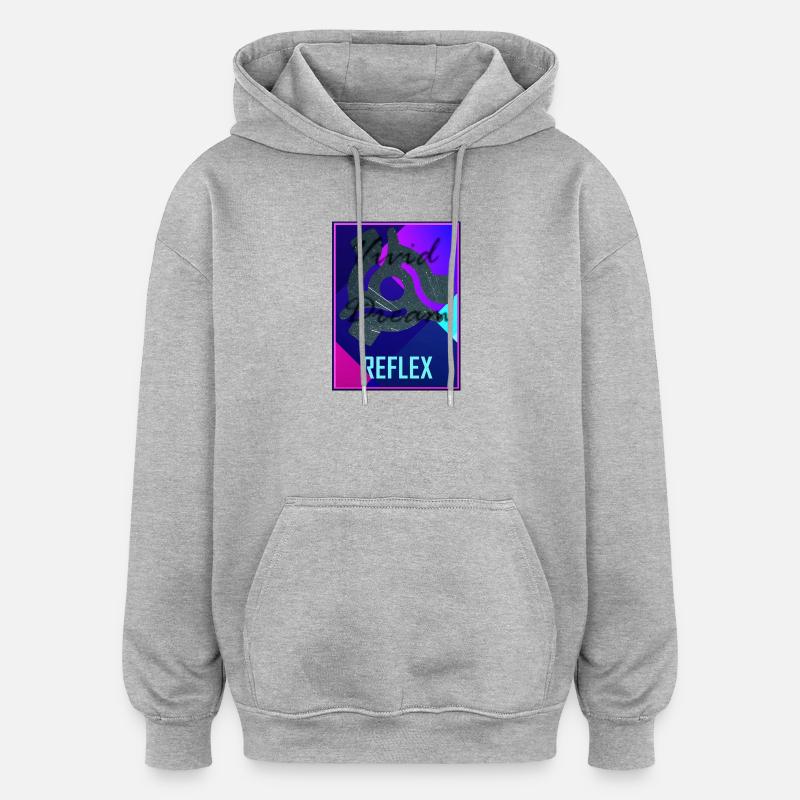 Réflexe par Vivid Dream - Sweat à capuche oversize unisexe - gris chiné