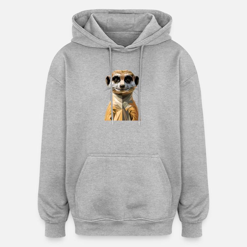 Suricate Suricate Douce Mangouste Suricate - Sweat à capuche oversize unisexe - gris chiné