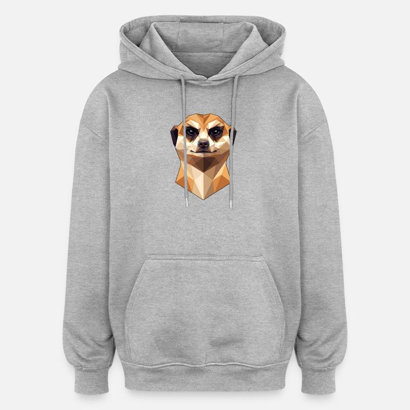 Suricate Suricate Douce Mangouste Suricate - Sweat à capuche oversize unisexe - gris chiné