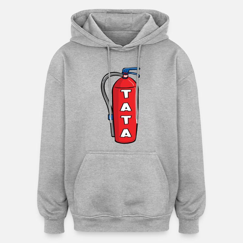Père pompier - Sweat à capuche oversize unisexe - gris chiné