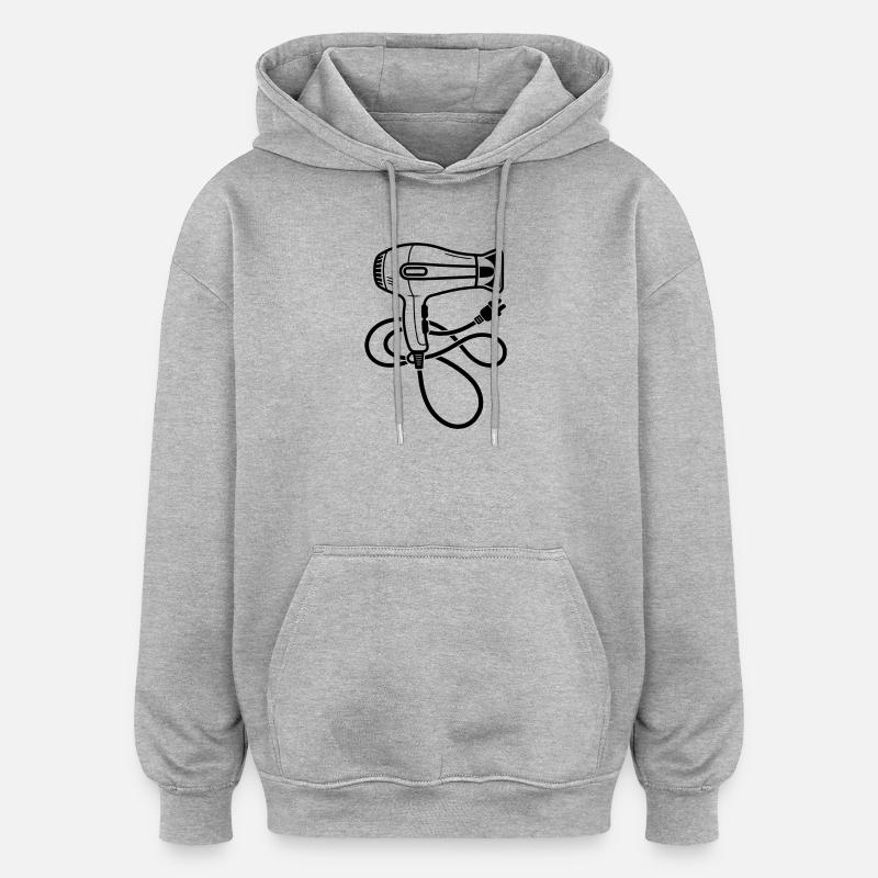 Sèche-cheveux pour salon de coiffure - Sweat à capuche oversize unisexe - gris chiné