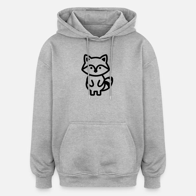 Waschbär - Oversized Unisex Hoodie - Grau meliert