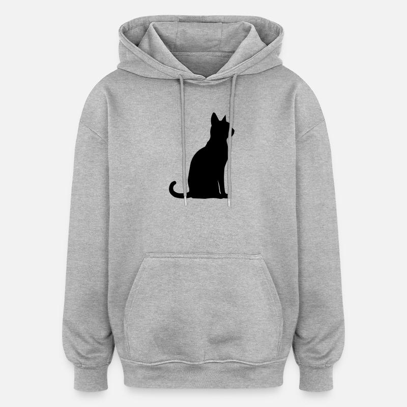 Katze Tier - Oversized Unisex Hoodie - Grau meliert