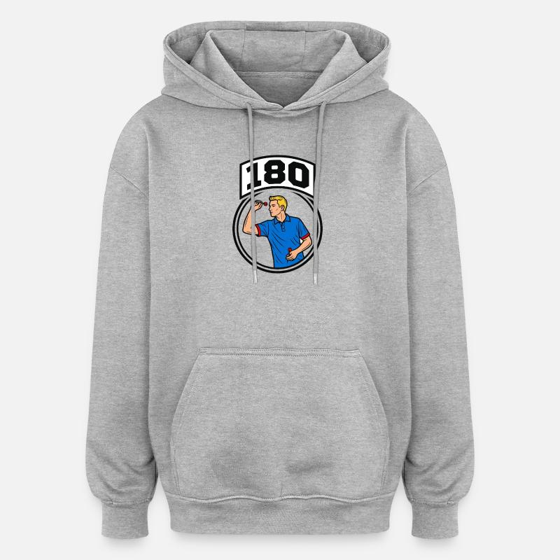 180 fléchettes - Sweat à capuche oversize unisexe - gris chiné