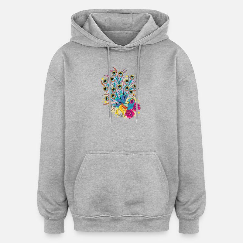 Amour - Sweat à capuche oversize unisexe - gris chiné