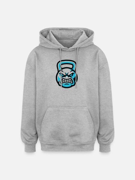 Kettlebell Devil Graphic - Oversized Unisex Hoodie - heather grey