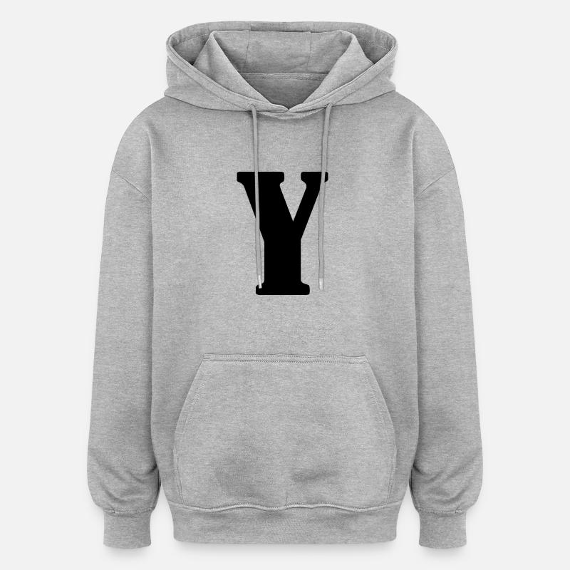 Y - Sweat à capuche oversize unisexe - gris chiné