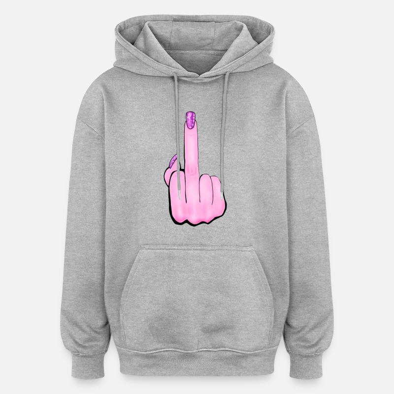 fickt euch - Oversized Unisex Hoodie - Grau meliert