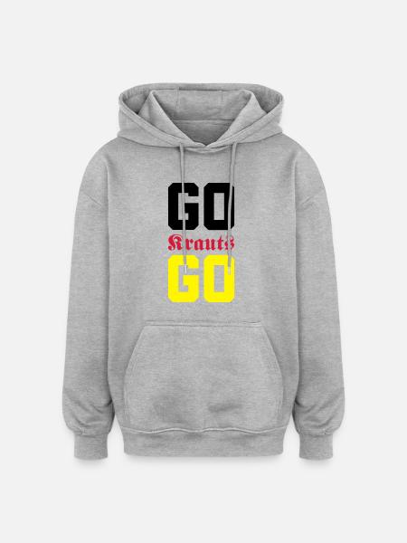 Go, Krauts, Go! - Oversized Unisex Hoodie - Grau meliert