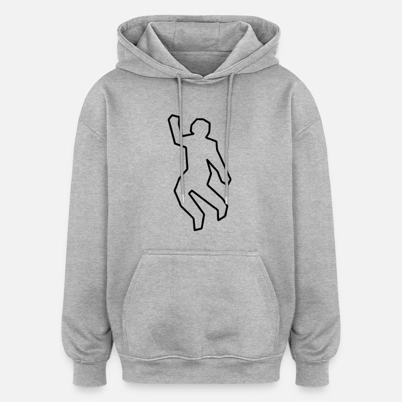 crime_scene - Sweat à capuche oversize unisexe - gris chiné