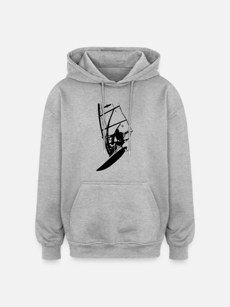 Windsurf Loop - Oversized Unisex Hoodie - Grau meliert