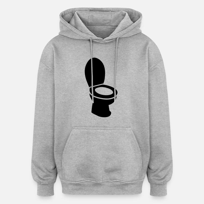 Toilette WC - Sweat à capuche oversize unisexe - gris chiné