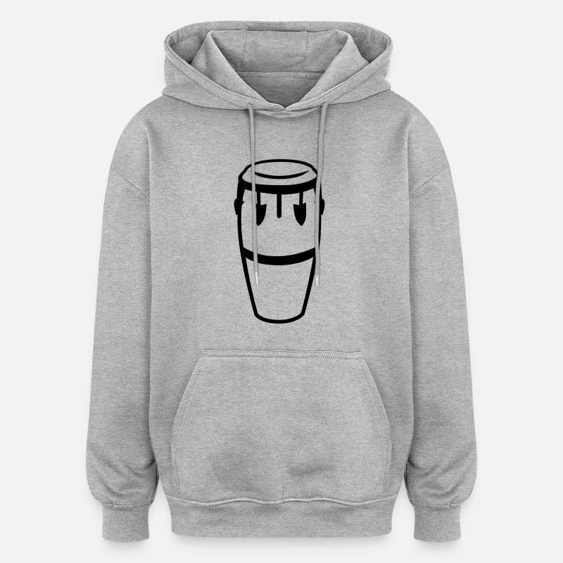 Tambour - Sweat à capuche oversize unisexe - gris chiné