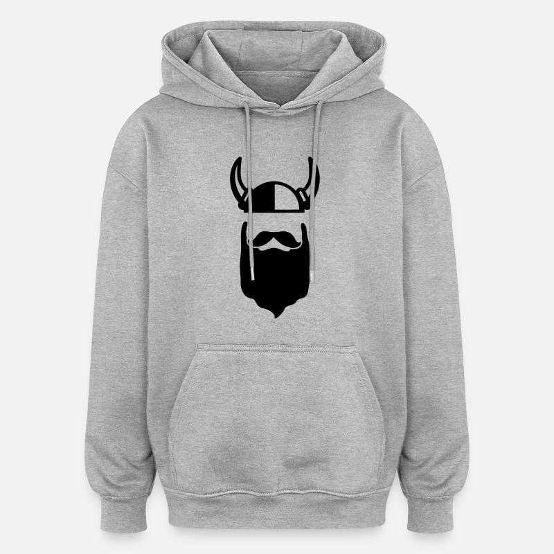 Wikinger - Oversized Unisex Hoodie - Grau meliert