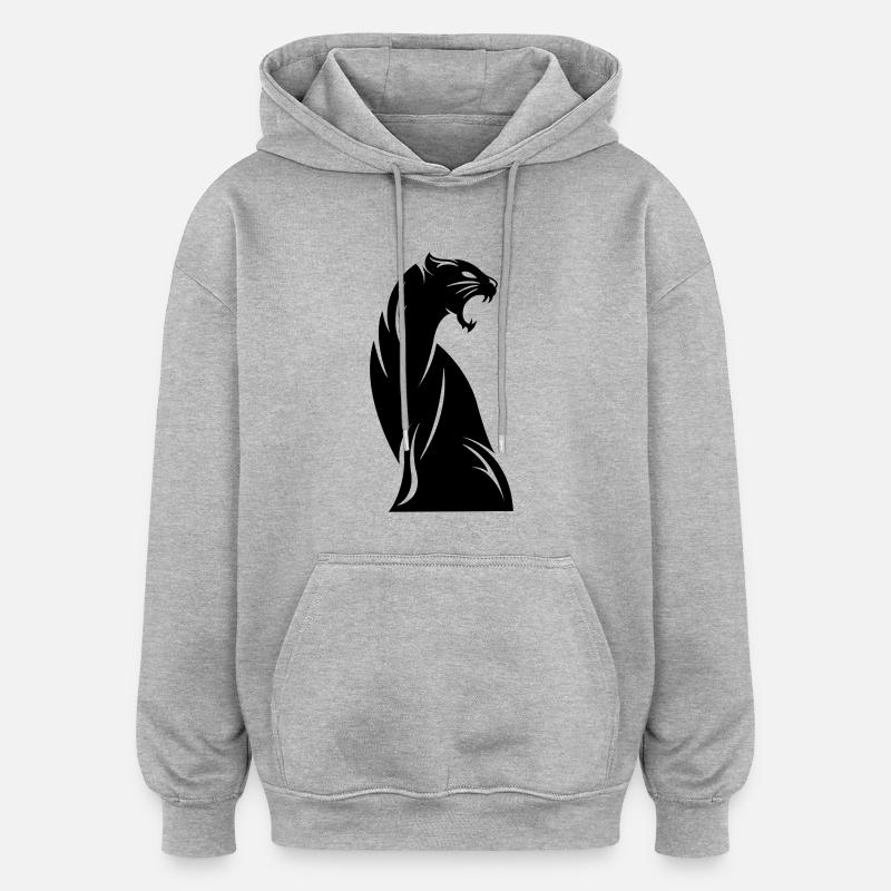 panther - Sweat à capuche oversize unisexe - gris chiné