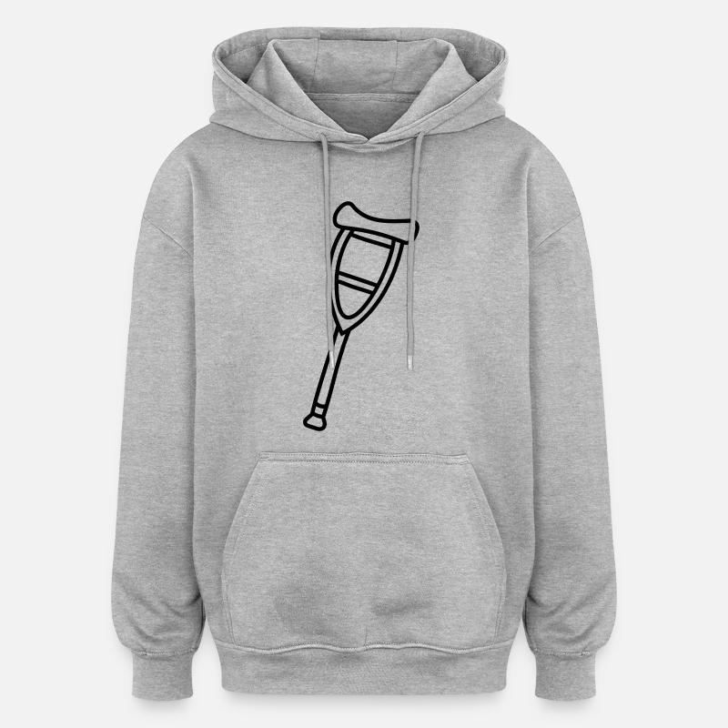 Béquille - Sweat à capuche oversize unisexe - gris chiné